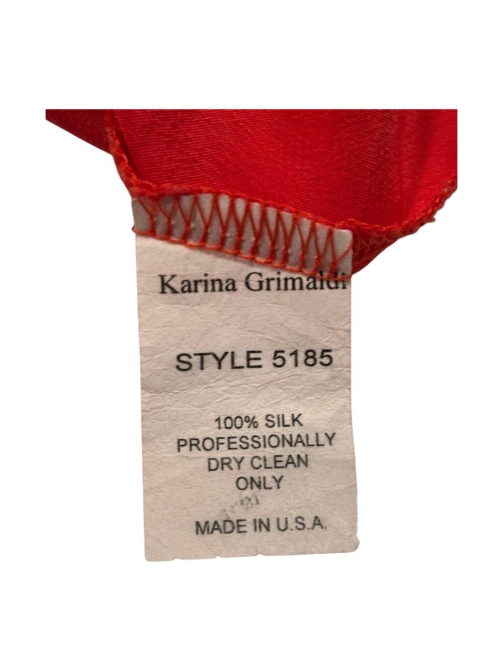 Karina Grimaldi 100% Silk Strapless Maxi Dress Red Ruffle Side Slit Size M USA - Picture 9 of 10
